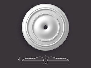 Розетка гладкая Рг-47 - декор из гипса