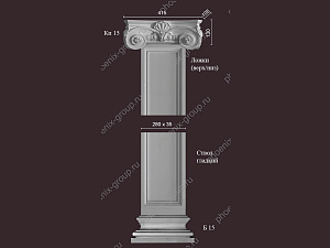Пилястра 15 - декор из гипса