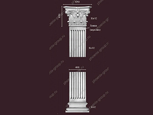 Пилястра 02 - декор из гипса